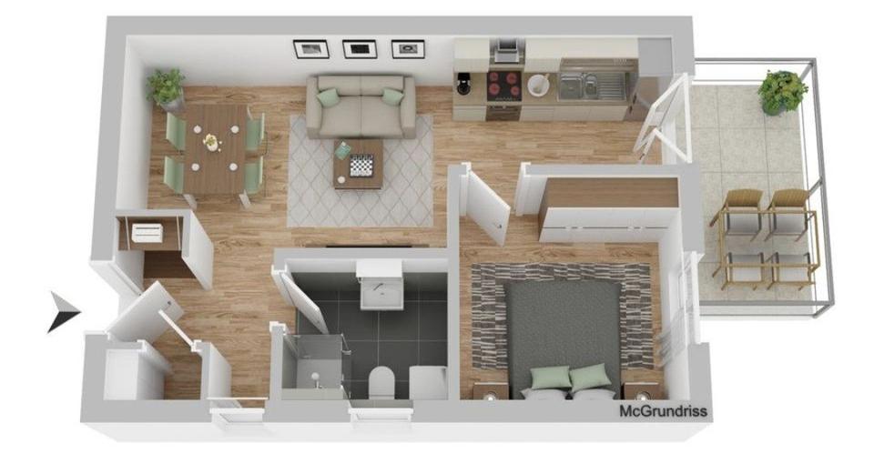Etagenwohnung Pförring - 2 Zimmer, 49 m&sup2;, 660&euro; | Angebot:26445810