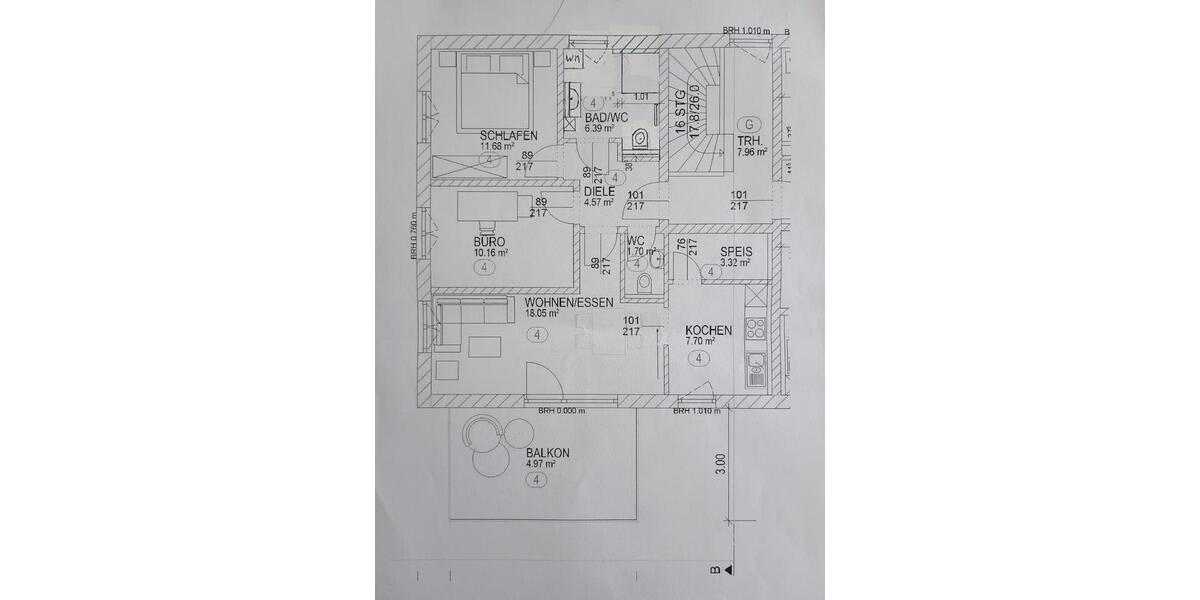 Etagenwohnung Königsmoos - 3 Zimmer, 70 m&sup2;, 1.000&euro; | Angebot:26294872