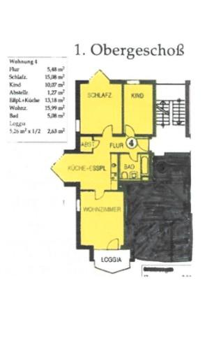 Etagenwohnung Neustadt an der Donau - 3 Zimmer, 69 m&sup2;, 251.500&euro; | Angebot:24840140
