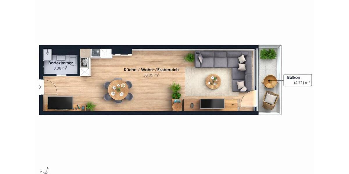 Etagenwohnung Riedenburg - 1 Zimmer, 45 m&sup2;, 450&euro; | Angebot:26200148