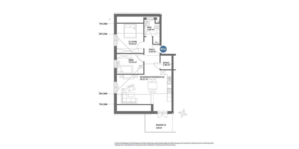 Etagenwohnung Ingolstadt Südost - 3 Zimmer, 80 m&sup2;, 380.000&euro; | Angebot:25729941