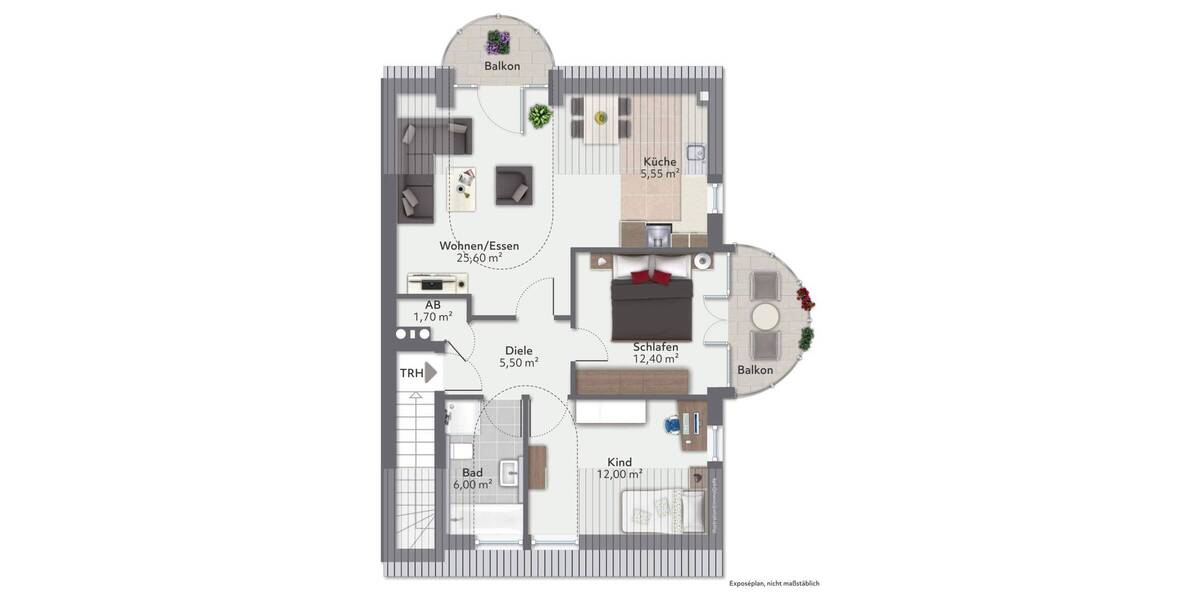 Etagenwohnung Ingolstadt Münchener Straße - 3 Zimmer, 73 m&sup2;, 330.000&euro; | Angebot:26438586