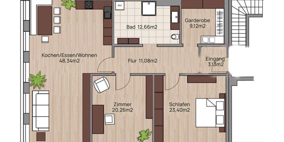 Etagenwohnung Schrobenhausen - 3 Zimmer, 127 m&sup2;, 1.275&euro; | Angebot:25682861