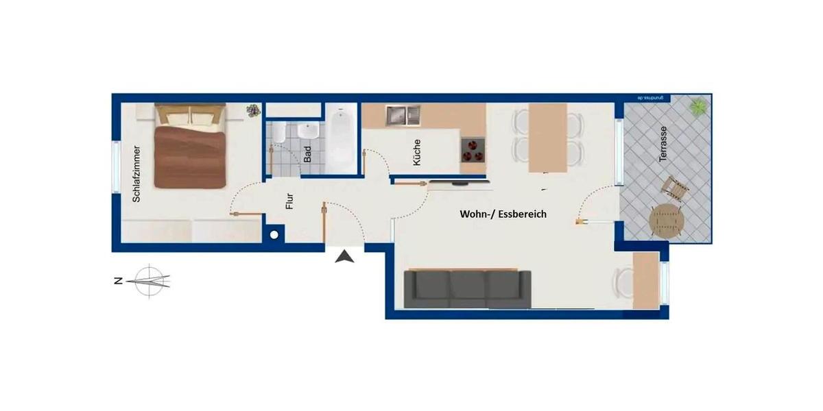 Erdgeschoßwohnung Ingolstadt Nordost - 2 Zimmer, 51 m&sup2;, 285.000&euro; | Angebot:27621447
