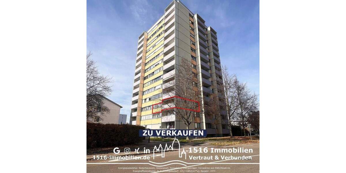 Etagenwohnung Ingolstadt Am Wasserwerk - 4 Zimmer, 75 m&sup2;, 275.000&euro; | Angebot:25732246