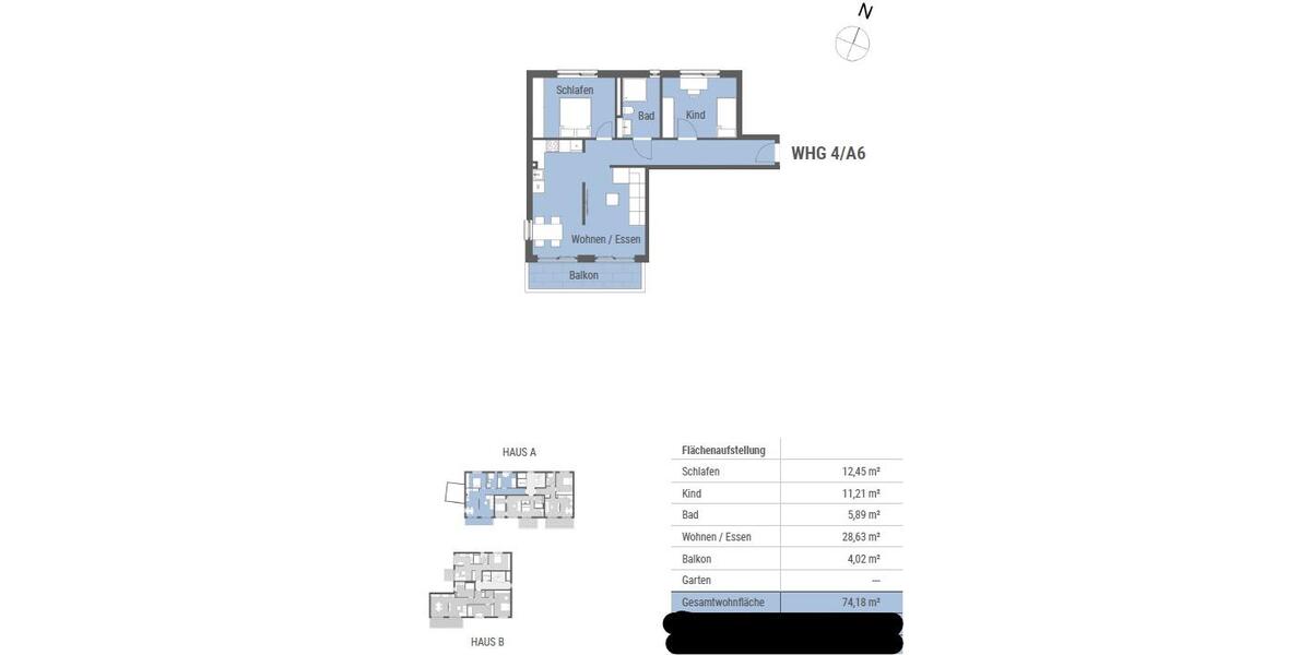 Etagenwohnung Manching - 3 Zimmer, 74 m&sup2;, 1.190&euro; | Angebot:26197698