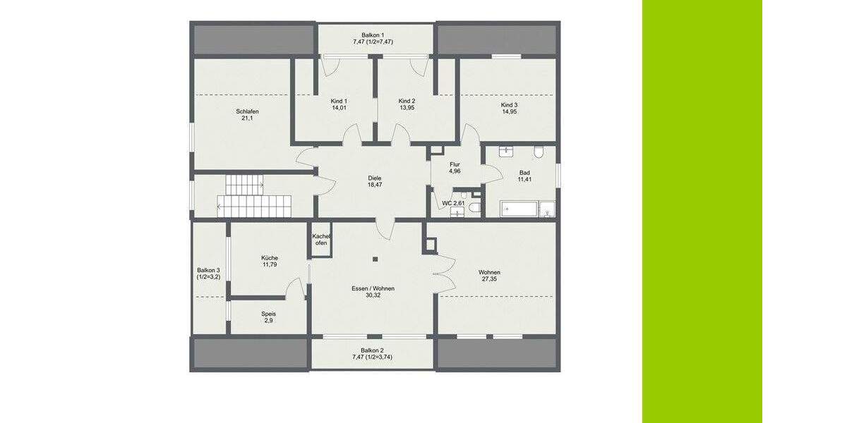 Etagenwohnung Wettstetten - 4 Zimmer, 180 m&sup2;, 1.350&euro; | Angebot:25670025