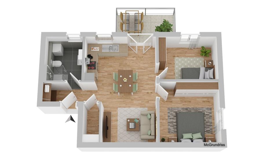 Etagenwohnung Pförring - 3 Zimmer, 69 m&sup2;, 890&euro; | Angebot:26429033