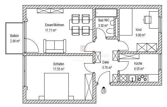 Etagenwohnung Ingolstadt Münchener Straße - 3 Zimmer, 63 m&sup2;, 259.000&euro; | Angebot:25880760