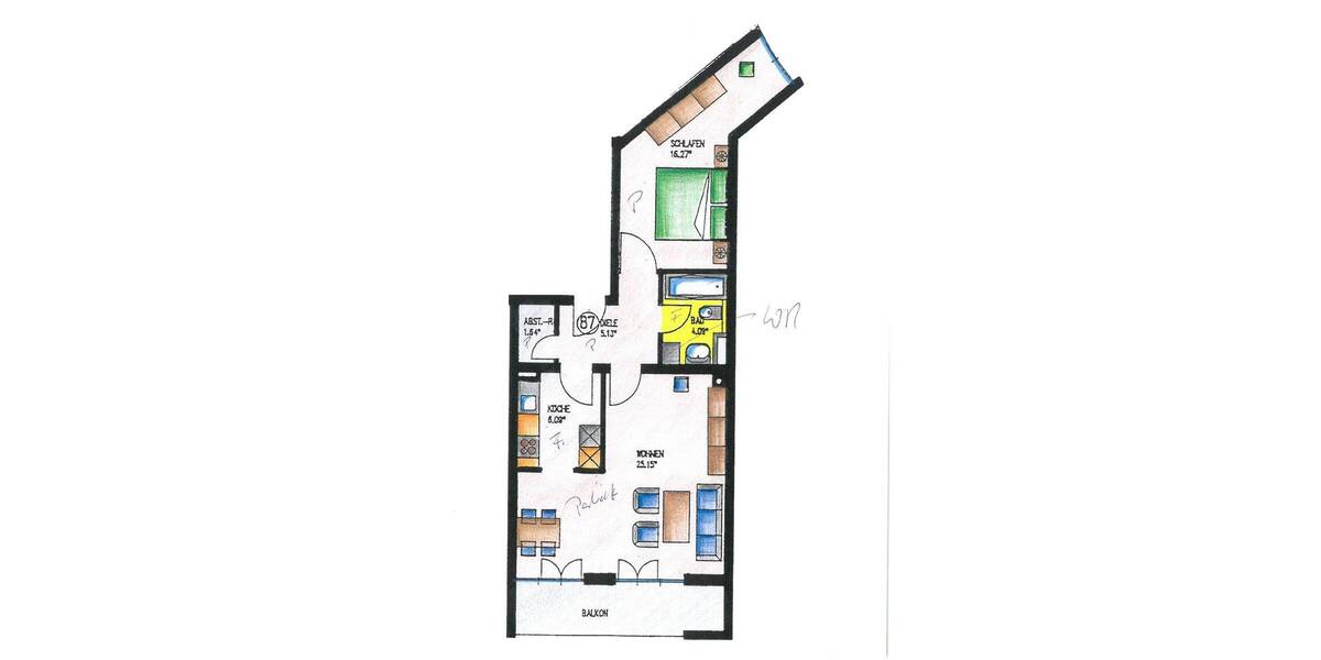 Etagenwohnung Ingolstadt Münchener Straße - 2 Zimmer, 249.000&euro; | Angebot:25769980