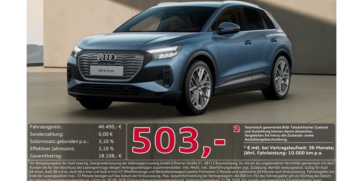 Audi Q4 e-tron 7.562 km 46.490 &euro; Ingolstadt 85057