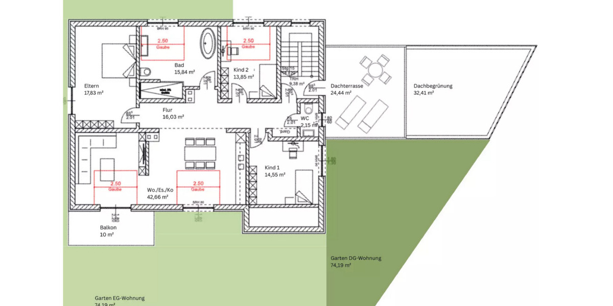 Terrassenwohnung Ernsgaden - 4 Zimmer, 147 m&sup2;, 580.592&euro; | Angebot:25732114