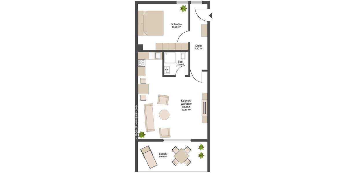 Etagenwohnung Ingolstadt - 2 Zimmer, 57 m&sup2;, 344.800&euro; | Angebot:25662380