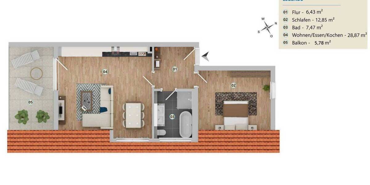 Etagenwohnung Schrobenhausen - 2 Zimmer, 61 m&sup2;, 364.150&euro; | Angebot:26499849