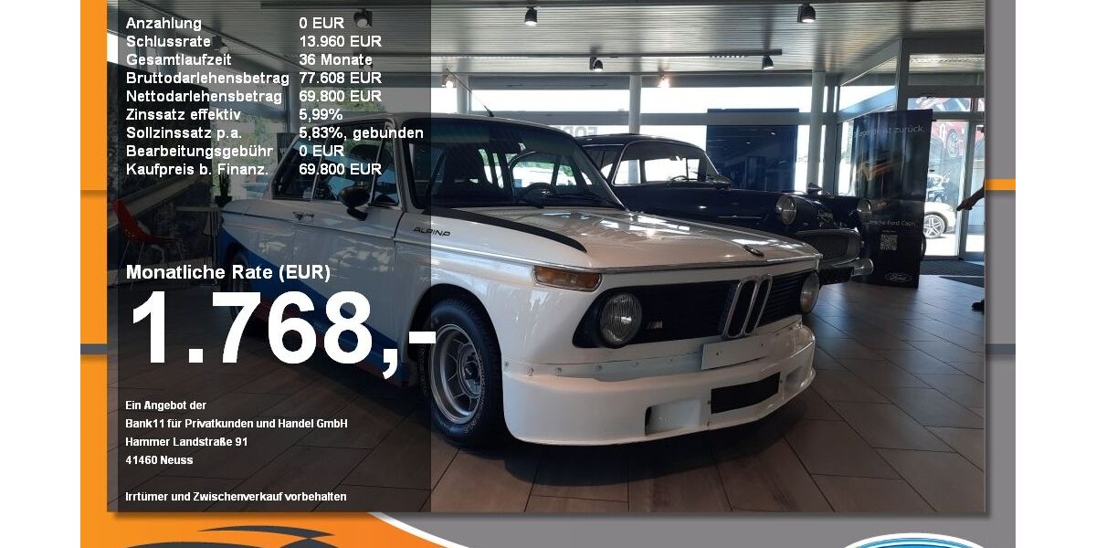 BMW 2002 70.000 km 59.900 &euro; Neustadt / Donau 93333