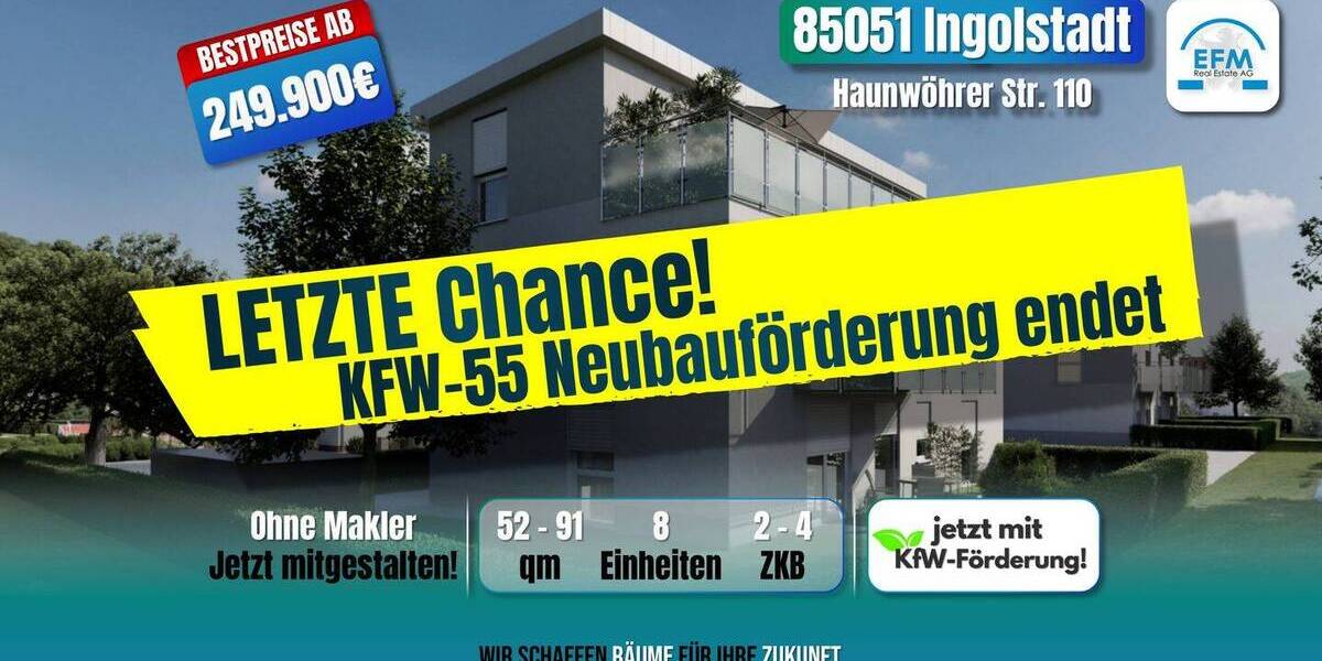 Etagenwohnung Ingolstadt Münchener Straße - 2 Zimmer, 269.900&euro; | Angebot:26584259