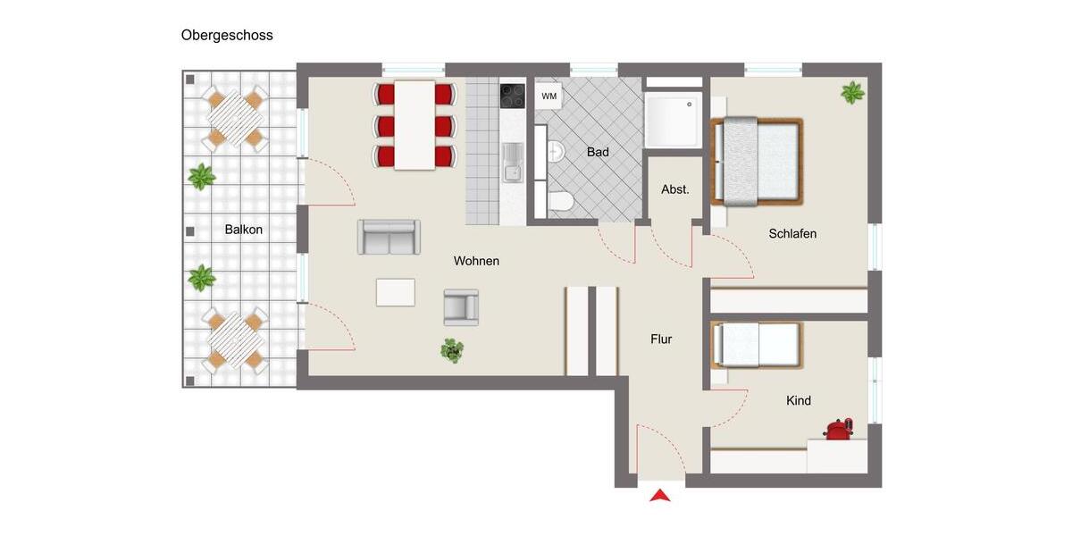 Etagenwohnung Eichstätt - 3 Zimmer, 82 m&sup2;, 1.150&euro; | Angebot:25804380