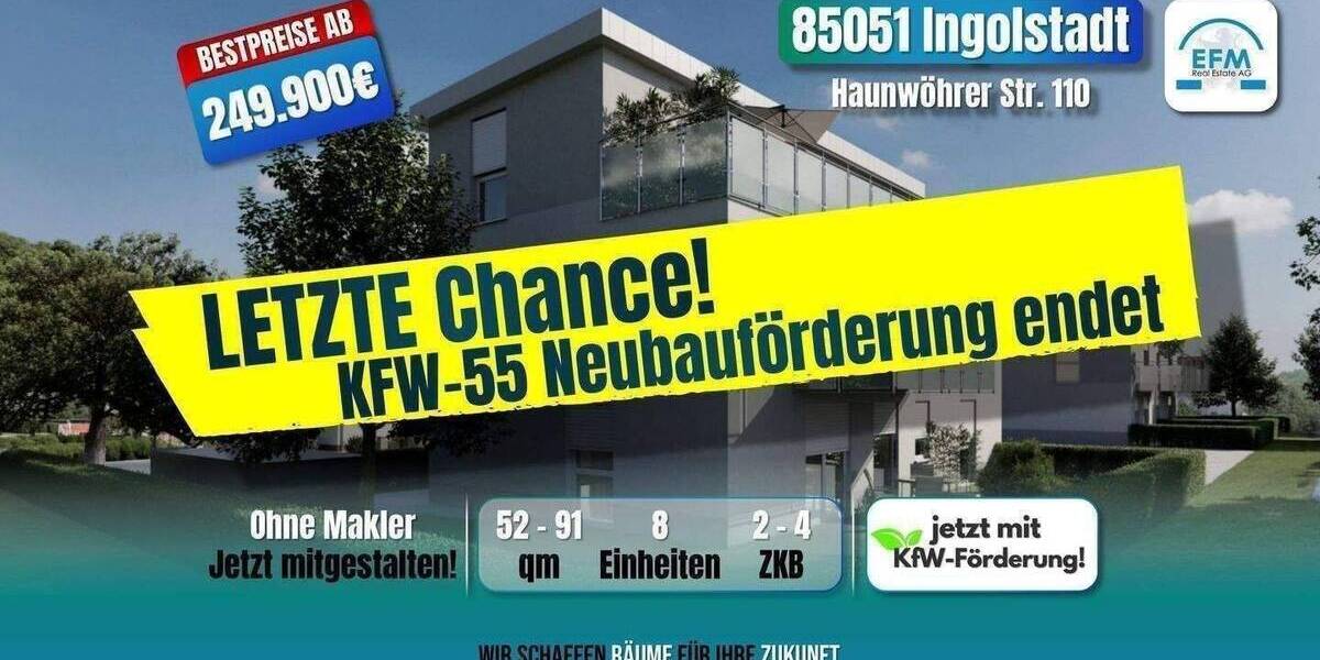 Terrassenwohnung Ingolstadt Münchener Straße - 2 Zimmer, 249.900&euro; | Angebot:26841653