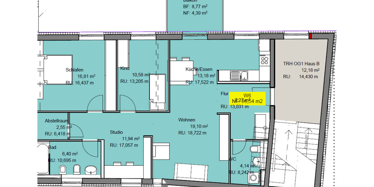 Etagenwohnung Ingolstadt - 3 Zimmer, 95 m&sup2;, 1.250&euro; | Angebot:25652549