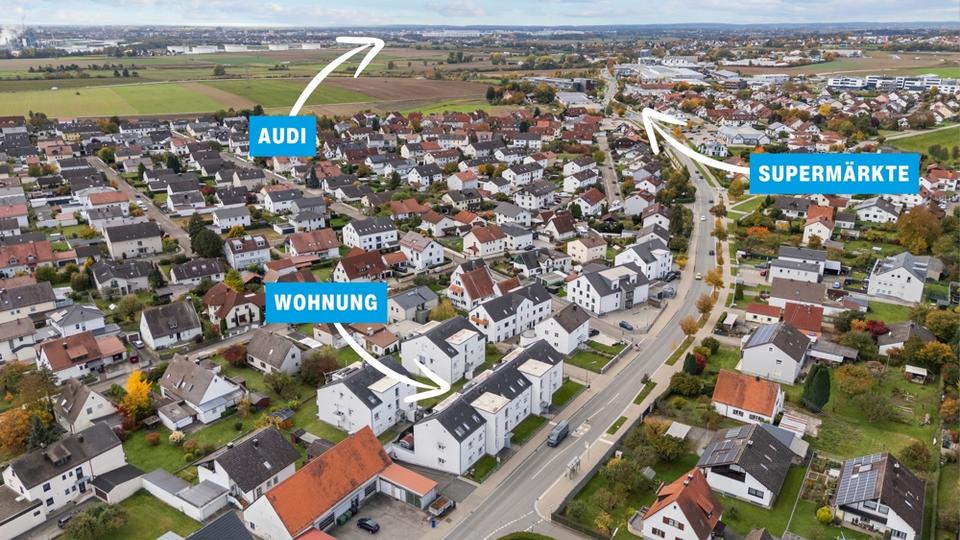 Dachgeschoßwohnung Kösching - 3 Zimmer, 99 m&sup2;, 1.300&euro; | Angebot:24952479