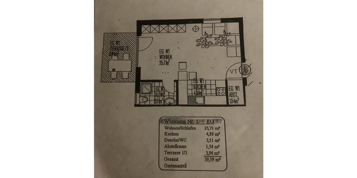 Erdgeschoßwohnung Schrobenhausen - 1 Zimmer, 40 m&sup2;, 199.000&euro; | Angebot:25963265