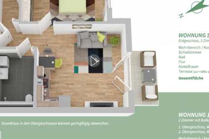 Wohnung Manching - 2 Zimmer, 48 m&sup2;, 302.312&euro; | Angebot:25477542