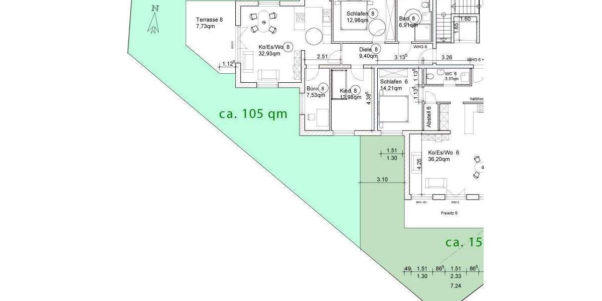 Etagenwohnung Ingolstadt Hundszell - 3 Zimmer, 90 m&sup2;, 605.000&euro; | Angebot:25908842