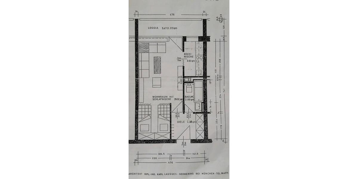 Etagenwohnung Gaimersheim - 1 Zimmer, 33 m&sup2;, 139.000&euro; | Angebot:26148674