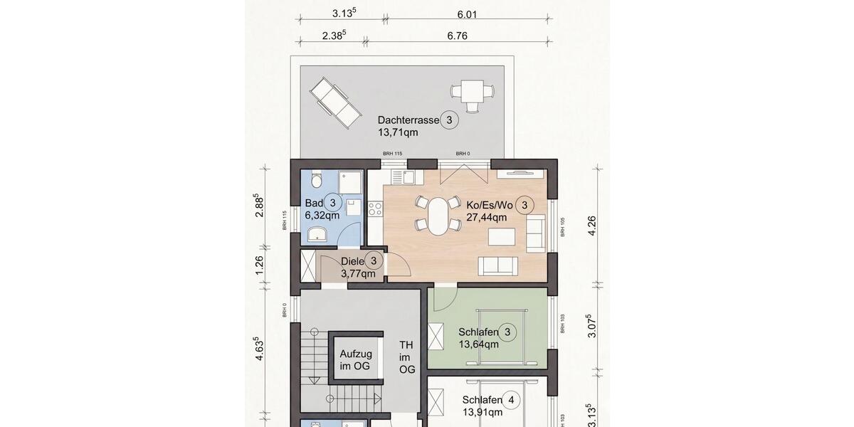 Etagenwohnung Ingolstadt Münchener Straße - 2 Zimmer, 64 m&sup2;, 431.000&euro; | Angebot:26833052
