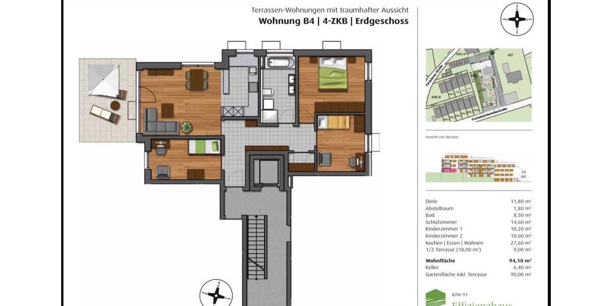 Erdgeschoßwohnung Geisenfeld - 4 Zimmer, 94 m&sup2;, 486.000&euro; | Angebot:25422608