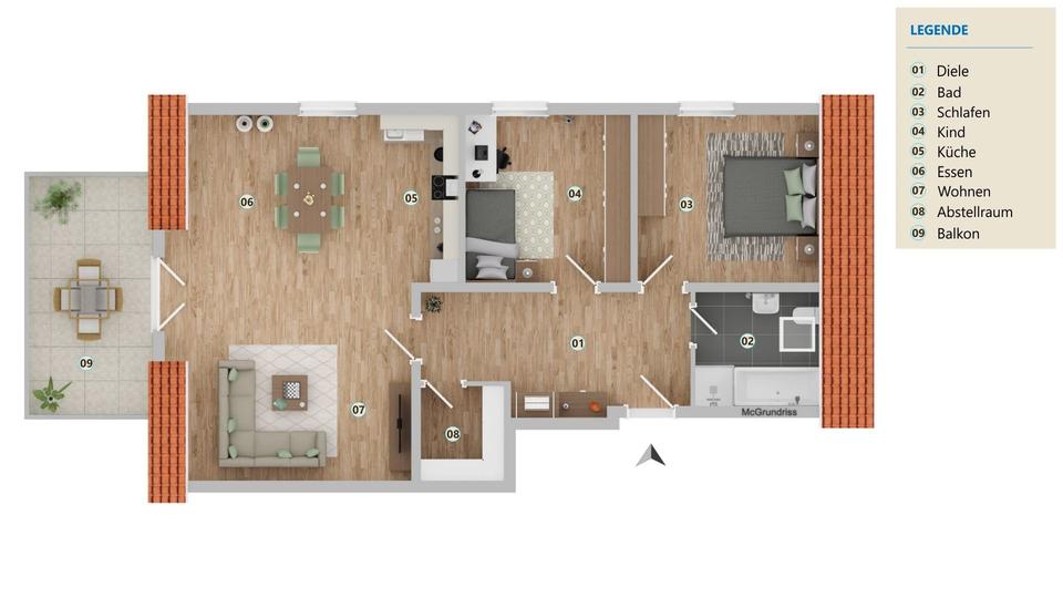 Dachgeschoßwohnung Vohburg an der Donau - 3 Zimmer, 89 m&sup2;, 970&euro; | Angebot:26364492