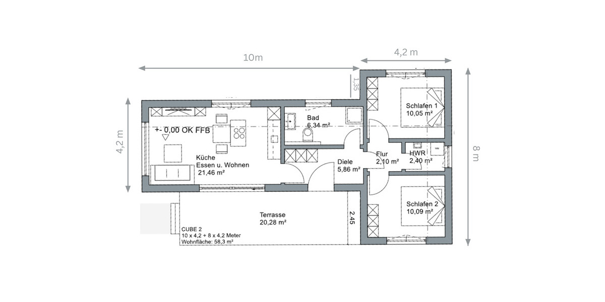 Einfamilienhaus Ernsgaden - 3 Zimmer, 68 m&sup2;, 374.516&euro; | Angebot:25675862