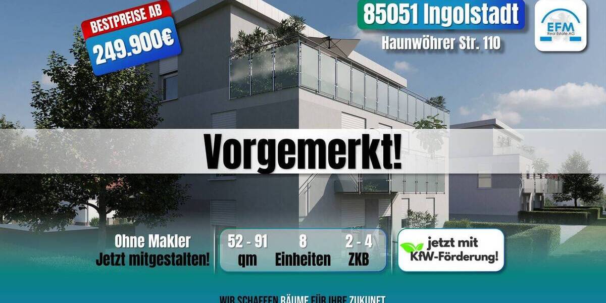 Terrassenwohnung Ingolstadt Münchener Straße - 2 Zimmer, 339.900&euro; | Angebot:26628891