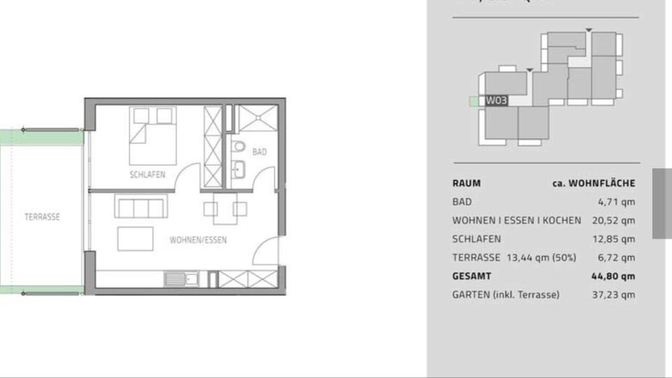 Erdgeschoßwohnung Gaimersheim - 2 Zimmer, 45 m&sup2;, 740&euro; | Angebot:26084560
